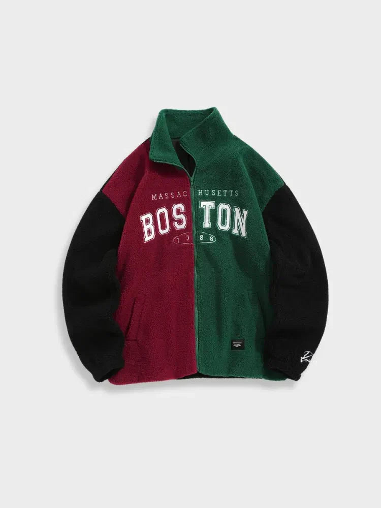 TWO-TONED BOSTON JACKET WITH VINTAGE DESIGN
