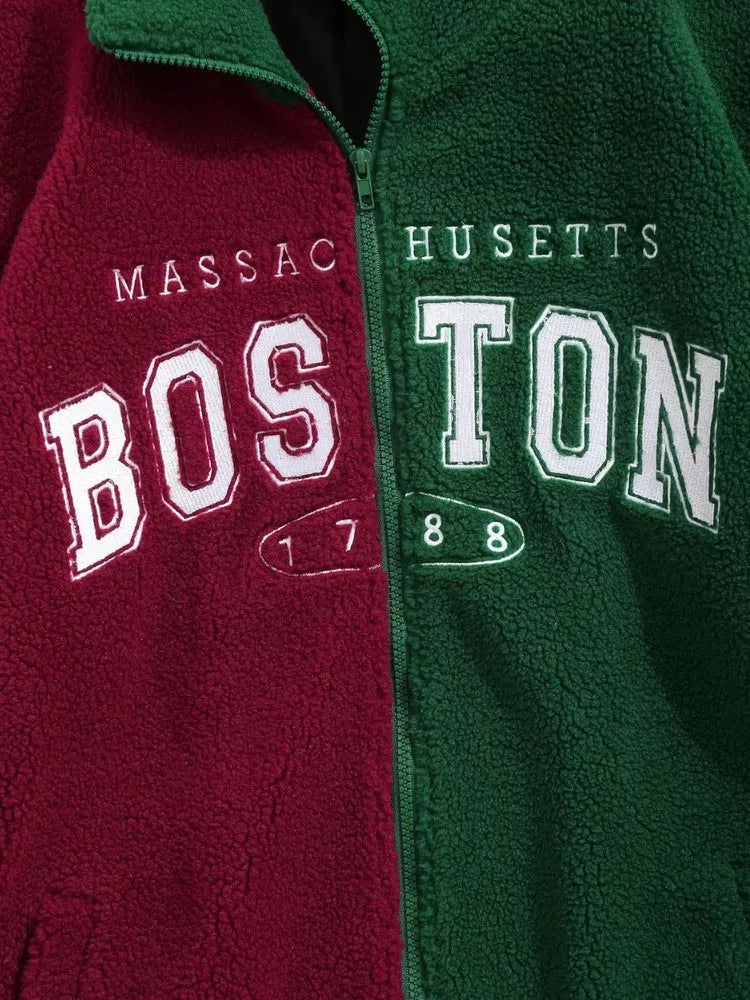 TWO-TONED BOSTON JACKET WITH VINTAGE DESIGN