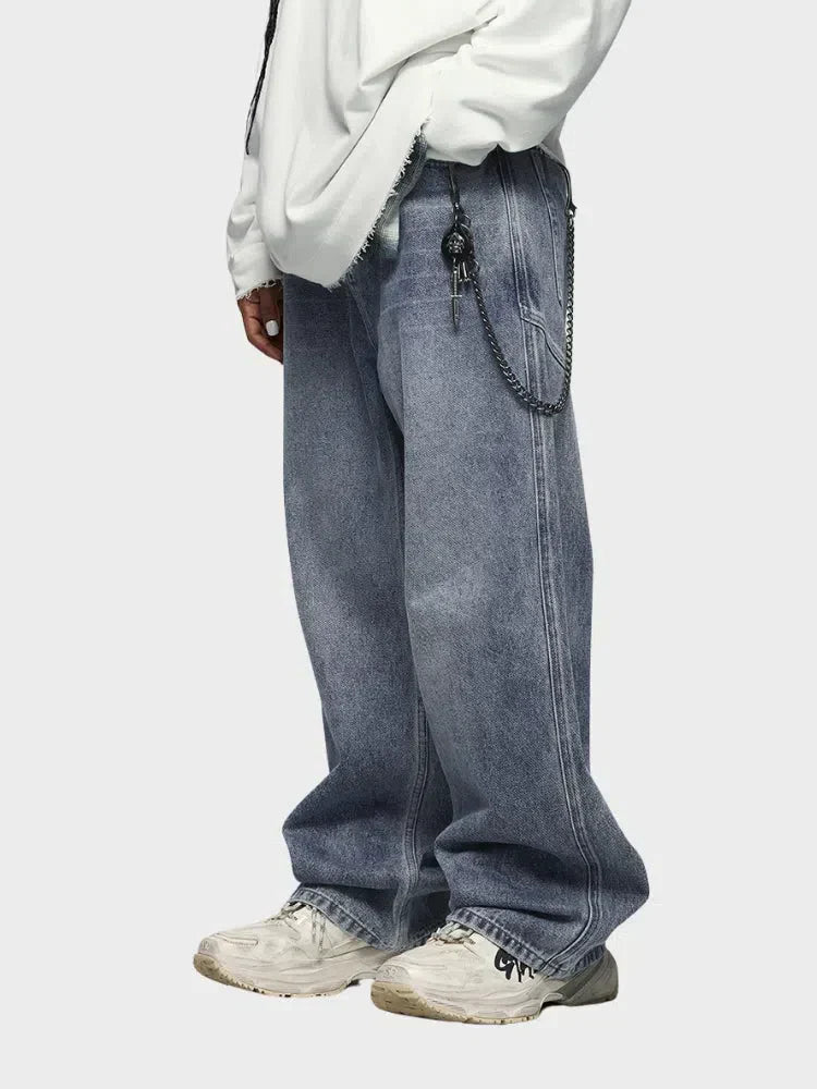WIDE-LEG DENIM JEANS BLUE BAGGY DENIM FOR EFFORTLESS STYLE