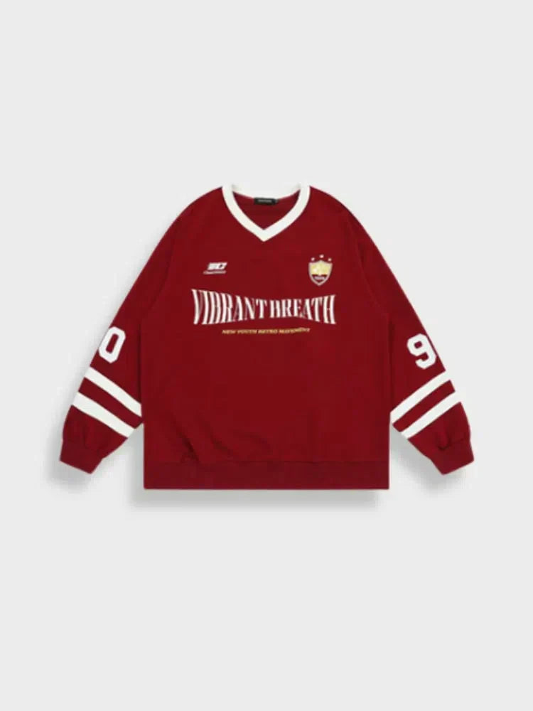 UNISEX CASUAL LONG SLEEVE JERSEY WITH WHITE ACCENTS