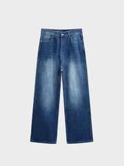 BLUE WIDE-LEG DENIM JEANS UNISEX JEANS