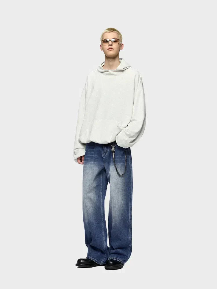 BLUE WIDE-LEG DENIM JEANS UNISEX JEANS