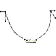 Custom Black Glow Name Nipple Chain Created with Crystals
