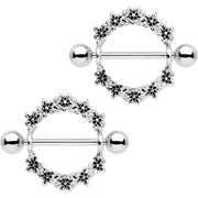 14G 3/4 Flower Halo Wreath Nipple Shied Set