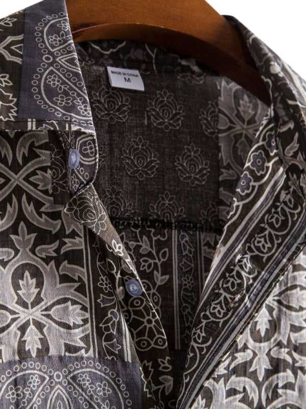 Vacation Floral Men’s Casual Short Sleeve Floral Shirt