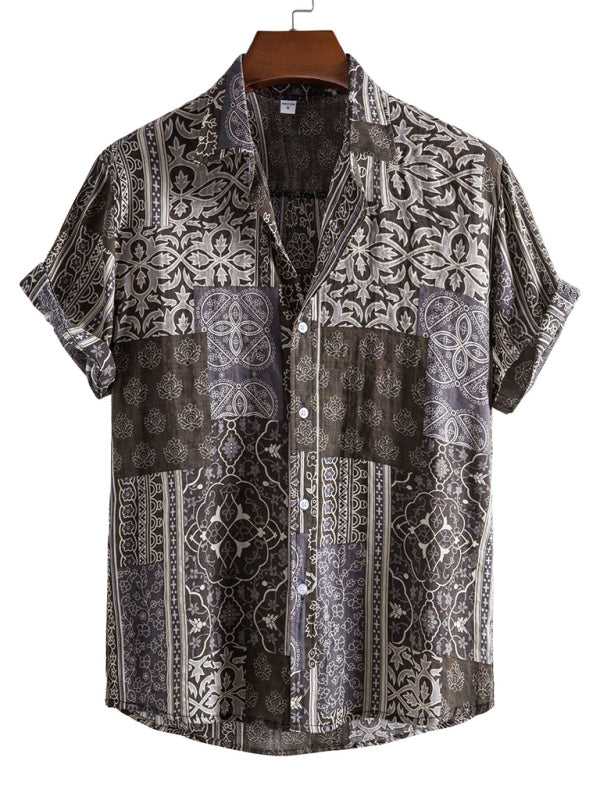 Vacation Floral Men’s Casual Short Sleeve Floral Shirt - Pattern / M