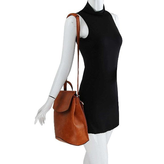 Vegan Long-lasting Faux Leather Backpack Convertible Bag