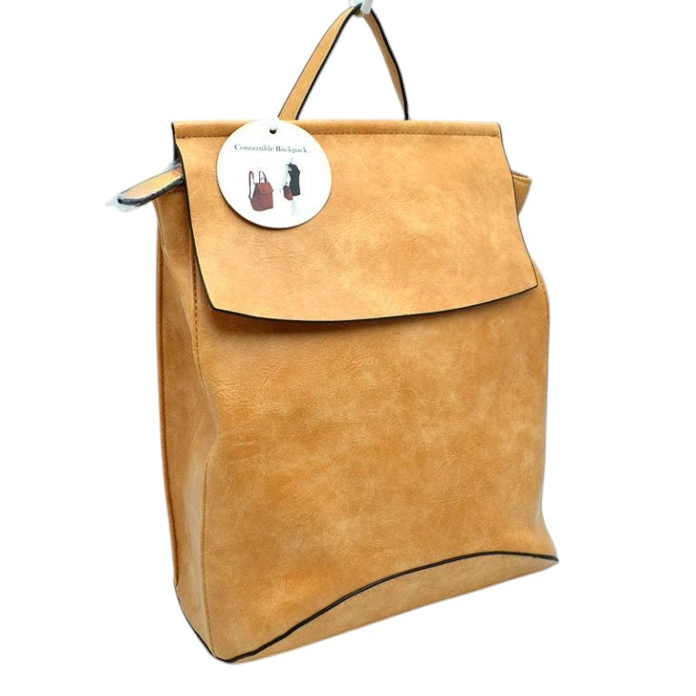 Vegan Long-lasting Faux Leather Backpack Convertible Bag