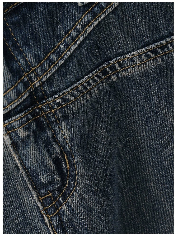 VINTAGE BAGGY BOYFRIEND JEANS IN FADED DENIM COTTON BLEND