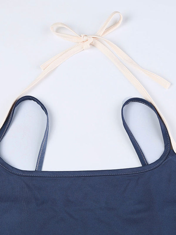 VINTAGE BLUE TANK TOP - VINTAGE BLUE TWO PIECE OUTFIT