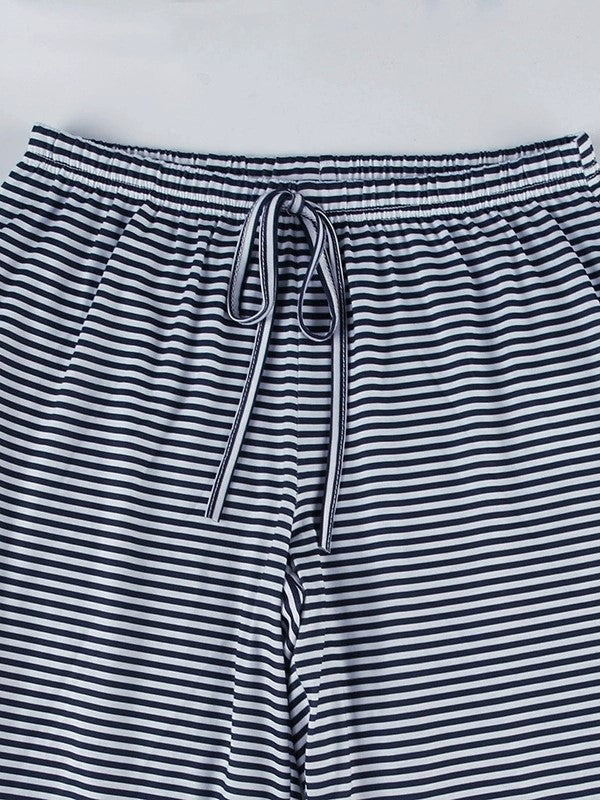 VINTAGE STRIPED DRAWSTRING WAIST PALAZZO PANTS