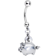 Handcrafted Piggy Bank Dangle Belly Ring