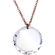 Clear Halo Copper Chain Necklace Created with Crystals