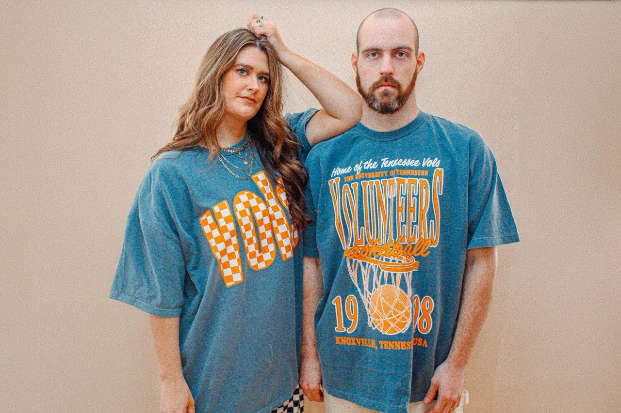 Underground Original Design: Tennessee Vols, Checkerboard Boxy Cotton TShirt