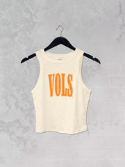 Underground Original Design: Tennessee VOLS Block, Micro-Ribbed Cropped Tank