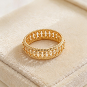 Vintage Heavy-Craft Sunburst Bamboo Ring