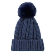 Warm Chunky Cable Knit Beanie Pom Pom Hat Beanie Winter Hat
