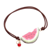 Watercolor Wood Watermelon Accented Stretch Bracelet