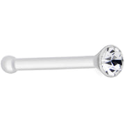20G 1/4 Clear Gem Stud Acrylic Nose Bone