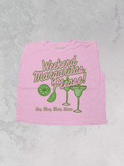 Underground Original Design: Weekend Margaritas Please! Cropped Muscle Tank