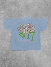 Underground Original Design: Weekend Margaritas Please, Summer Boxy Cotton TShirt