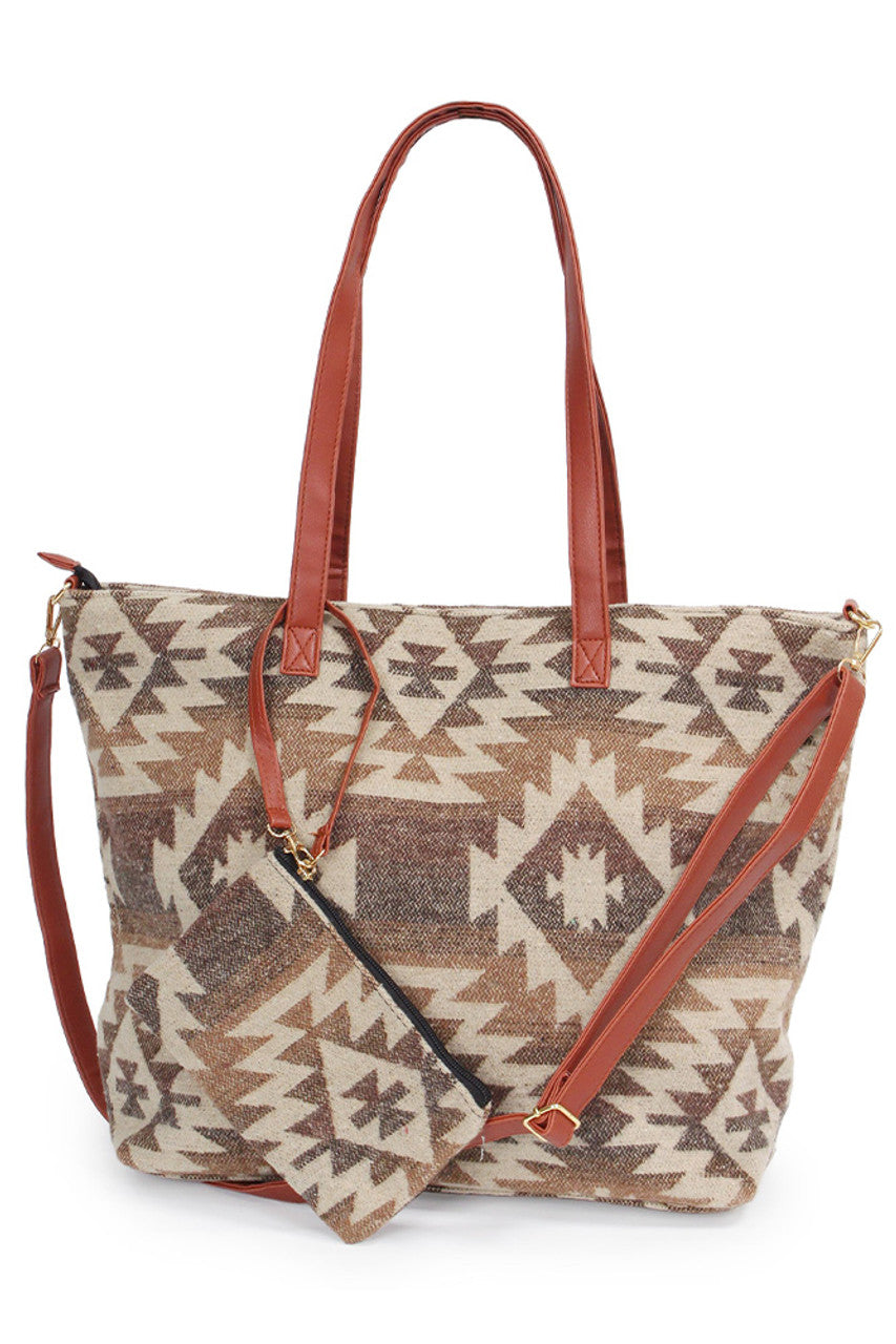 Western Weekend Tote Bag with Pouch