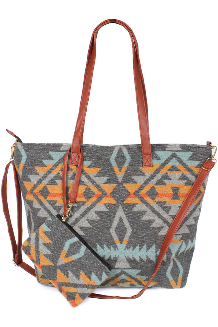 Western Weekend Tote Bag with Pouch