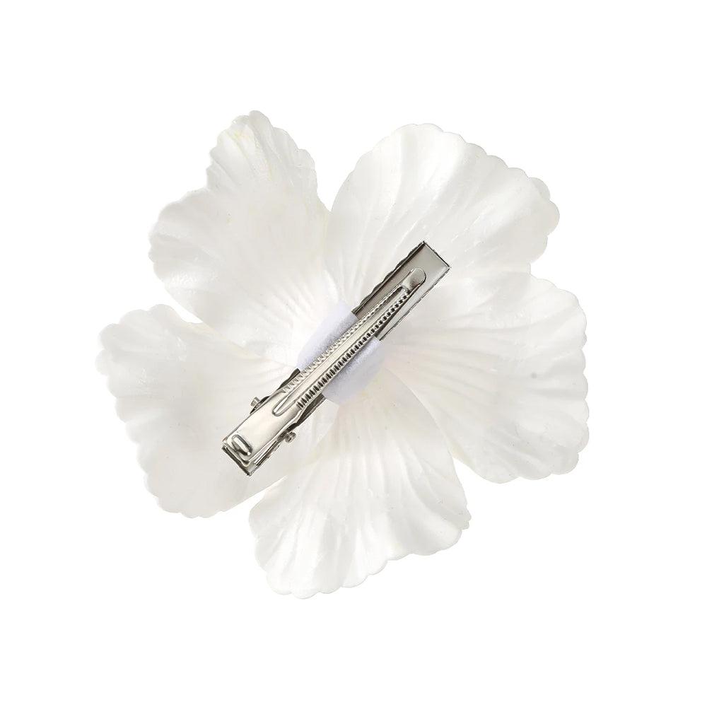WHITE AND BLUE HIBISCUS HAIR FLOWER FOR ELEGANT HAIR ACCESSORIES