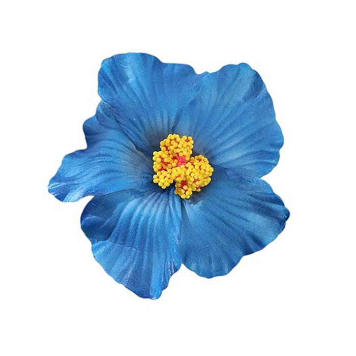 WHITE AND BLUE HIBISCUS HAIR FLOWER FOR ELEGANT HAIR ACCESSORIES