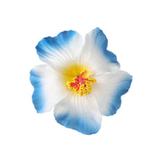 WHITE AND BLUE HIBISCUS HAIR FLOWER FOR ELEGANT HAIR ACCESSORIES