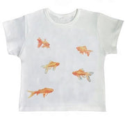 WHITE BABY T-SHIRT WITH GOLDFISH PRINT