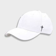 WHITE BASEBALL CAP WITH CROSS - VERSATILE STYLE CROSS CAP