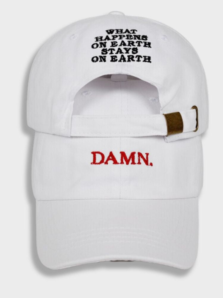 WHITE BASEBALL CAP WITH EMBROIDERED TEXT FOR FASHION-FORWARD INDIVIDUALS