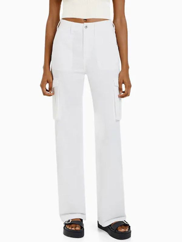 WHITE CARGO STYLE PANTS FOR VERSATILE OUTFIT OPTIONS