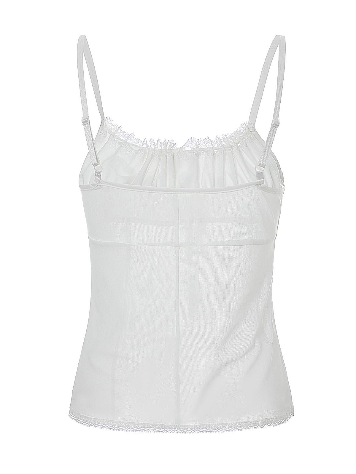 WHITE CHIFFON CAMI TOP FOR WOMEN - ELEGANT WHITE CHIFFON STYLE