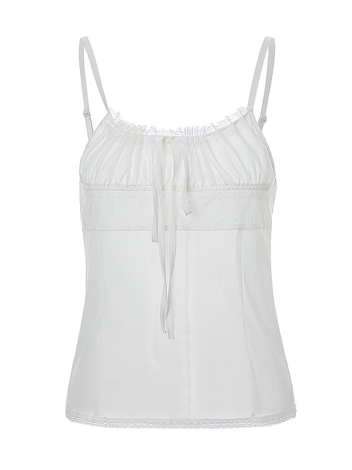 WHITE CHIFFON CAMI TOP FOR WOMEN - ELEGANT WHITE CHIFFON STYLE
