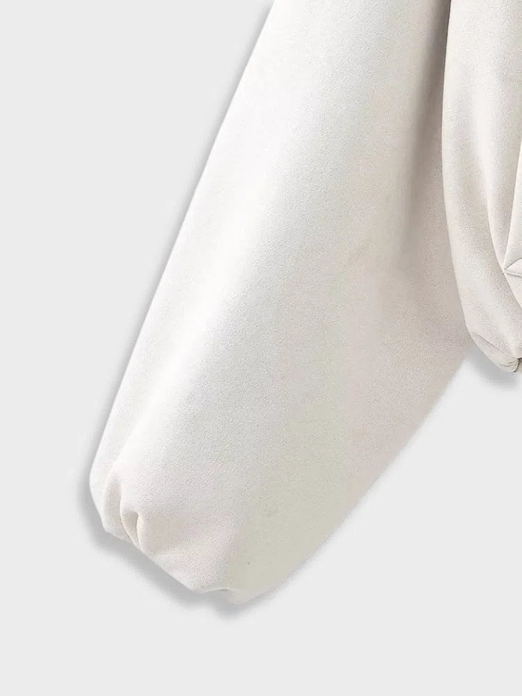 WHITE HOODED BOMBER JACKET MIT UNSERER STREETWEAR JACKE