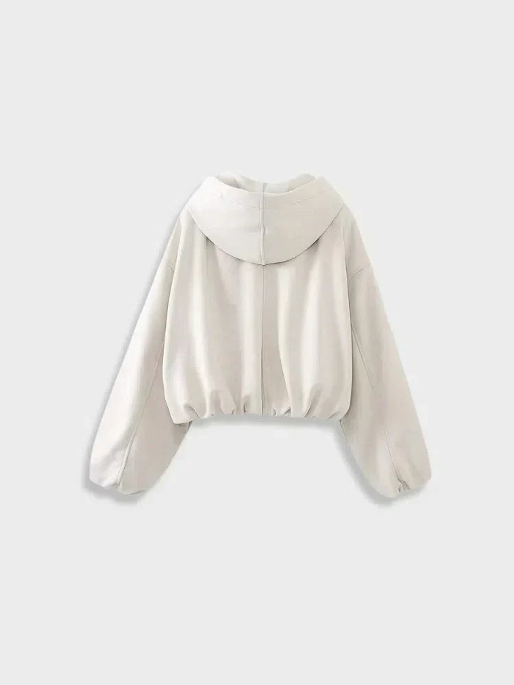 WHITE HOODED BOMBER JACKET MIT UNSERER STREETWEAR JACKE