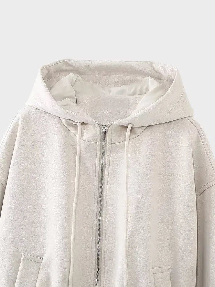 WHITE HOODED BOMBER JACKET MIT UNSERER STREETWEAR JACKE