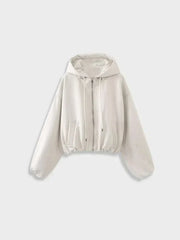 WHITE HOODED BOMBER JACKET MIT UNSERER STREETWEAR JACKE