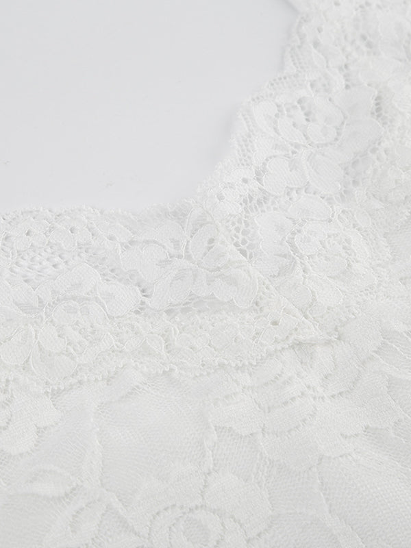 WHITE LACE CAMISOLE SLIM FIT SLEEVELESS DESIGN