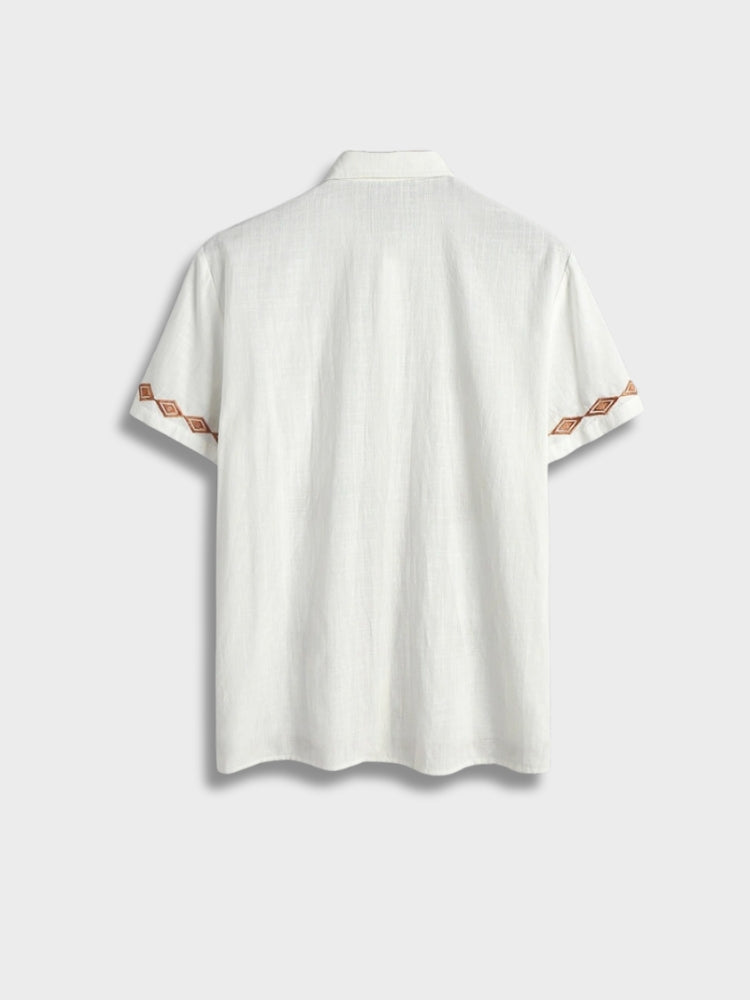 WHITE PATTERNED SHIRT AND SHORTS SET FOR VERSATILE SUMMER WARDROBE
