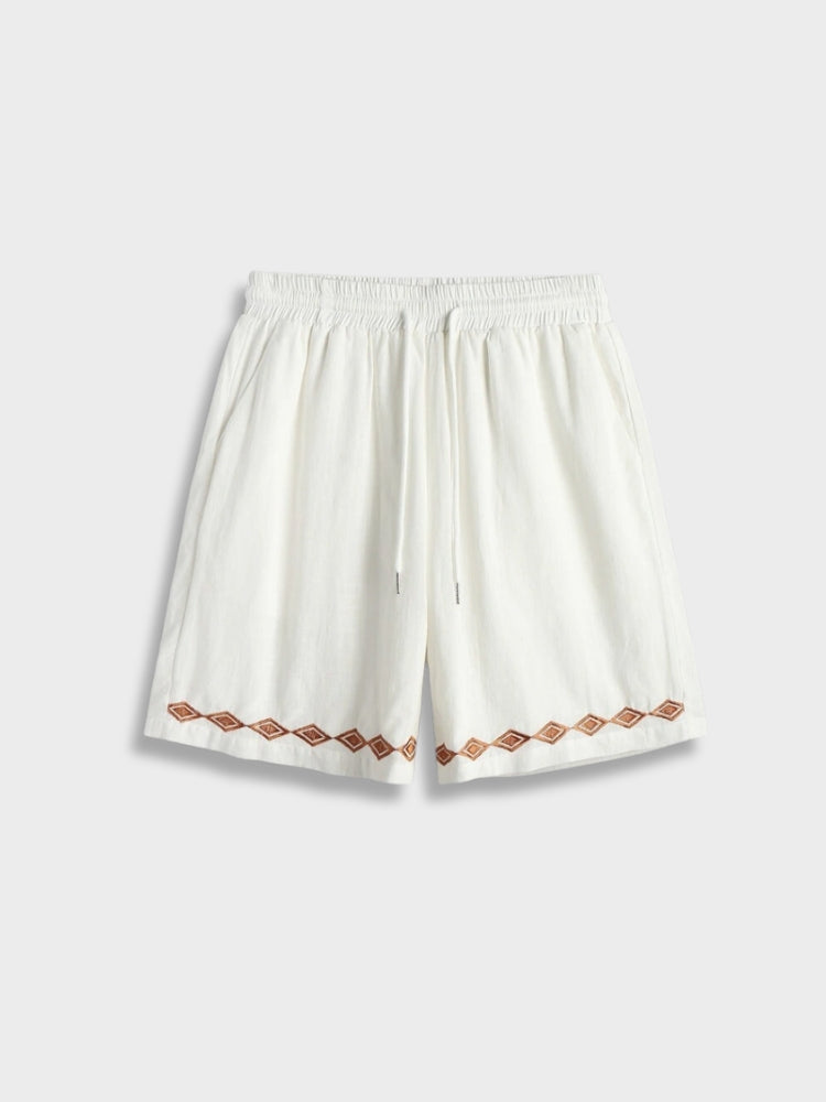 WHITE PATTERNED SHIRT AND SHORTS SET FOR VERSATILE SUMMER WARDROBE