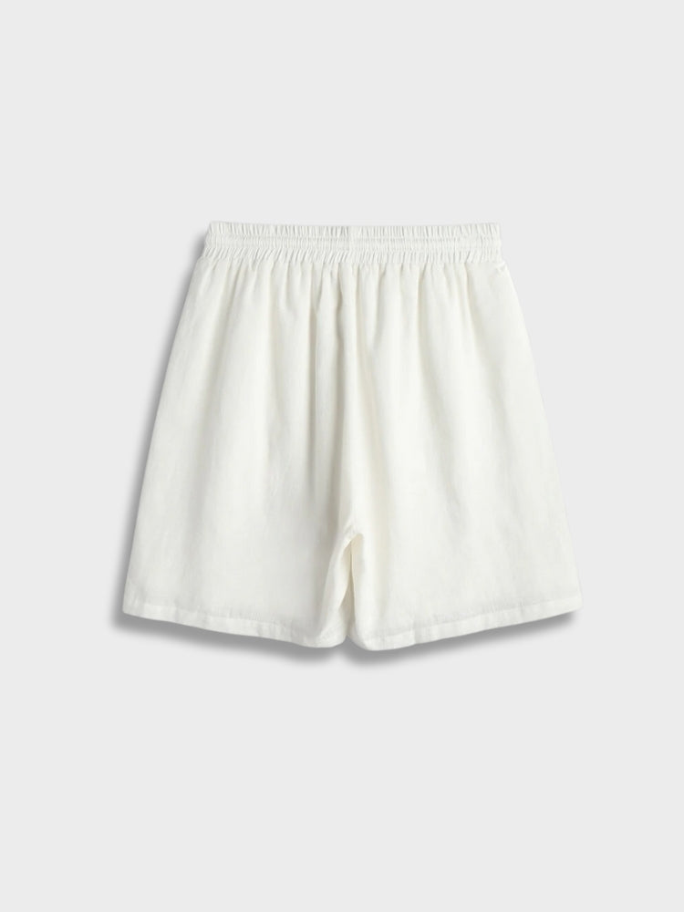 WHITE PATTERNED SHIRT AND SHORTS SET FOR VERSATILE SUMMER WARDROBE