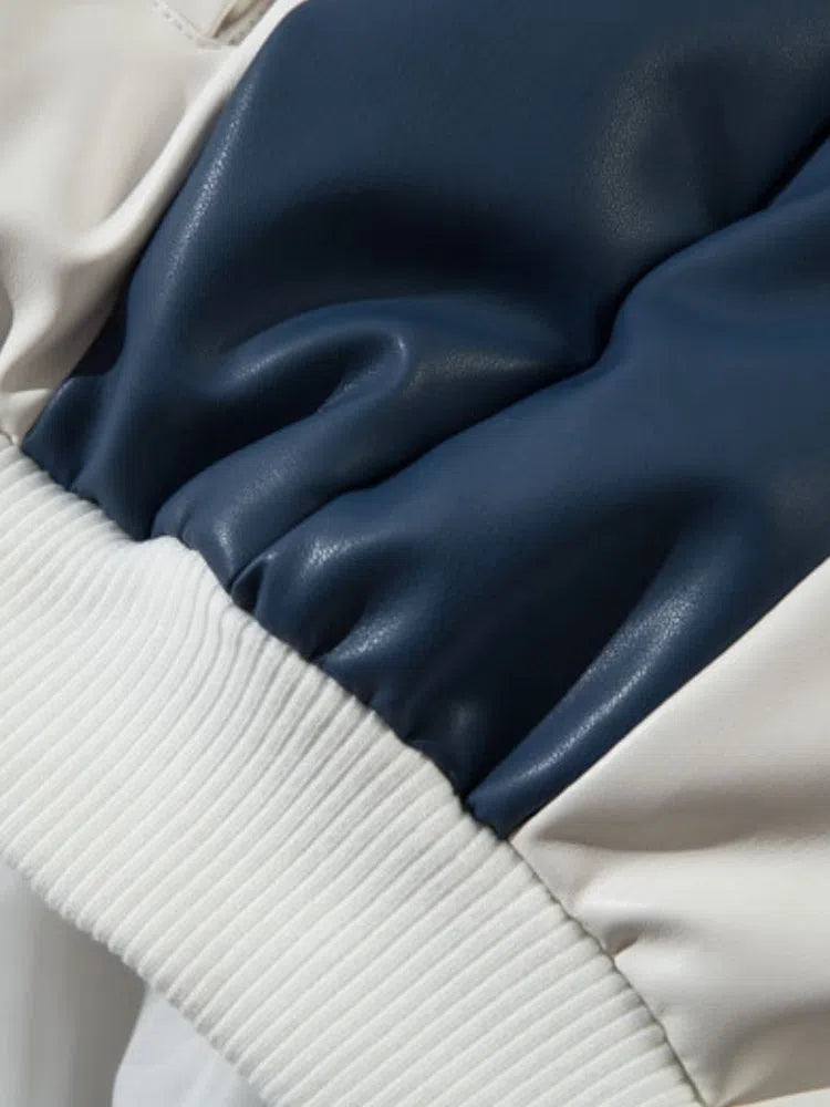 WHITE RACING-STYLE PUFFER JACKET REMADES SPORTS WINTER JACKET