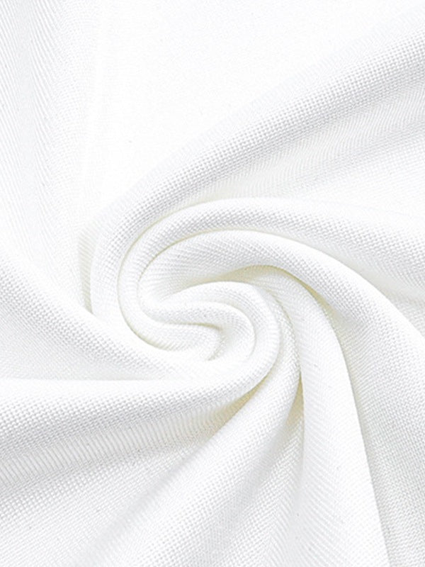 WHITE RUFFLED MINI DRESS - WHITE VINTAGE MINI
