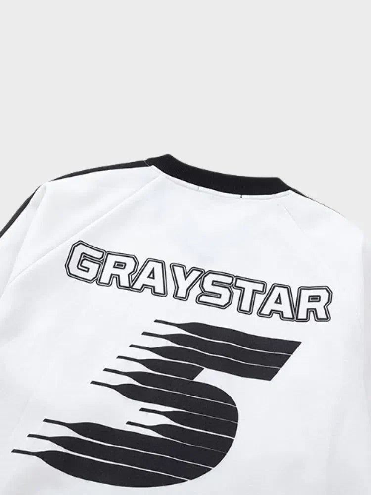 WHITE SWEATSHIRT WITH BLACK ACCENTS - VINTAGE INSPIRED STREETWEAR