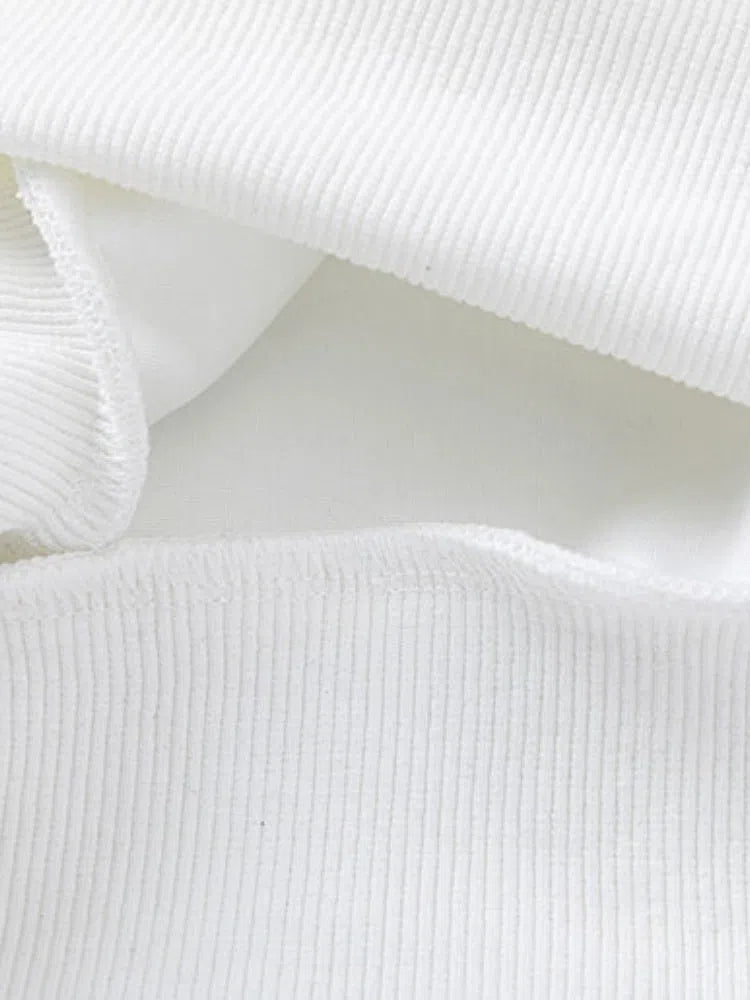 WHITE SWEATSHIRT WITH BLACK ACCENTS - VINTAGE INSPIRED STREETWEAR