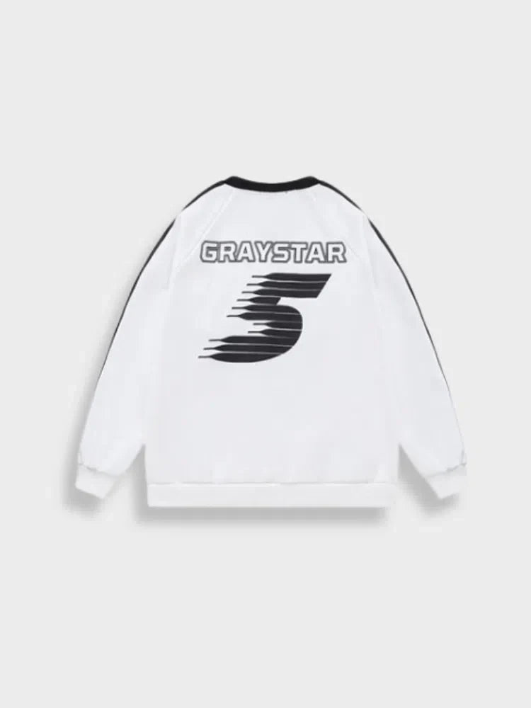 WHITE SWEATSHIRT WITH BLACK ACCENTS - VINTAGE INSPIRED STREETWEAR
