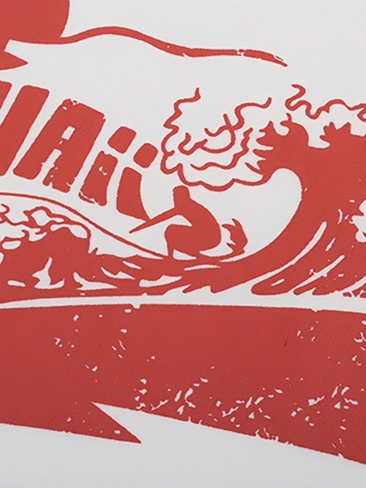 WHITE T-SHIRT WITH RED HAWAII GRAPHIC - Y2K HAWAIIAN PRINT DESIGN